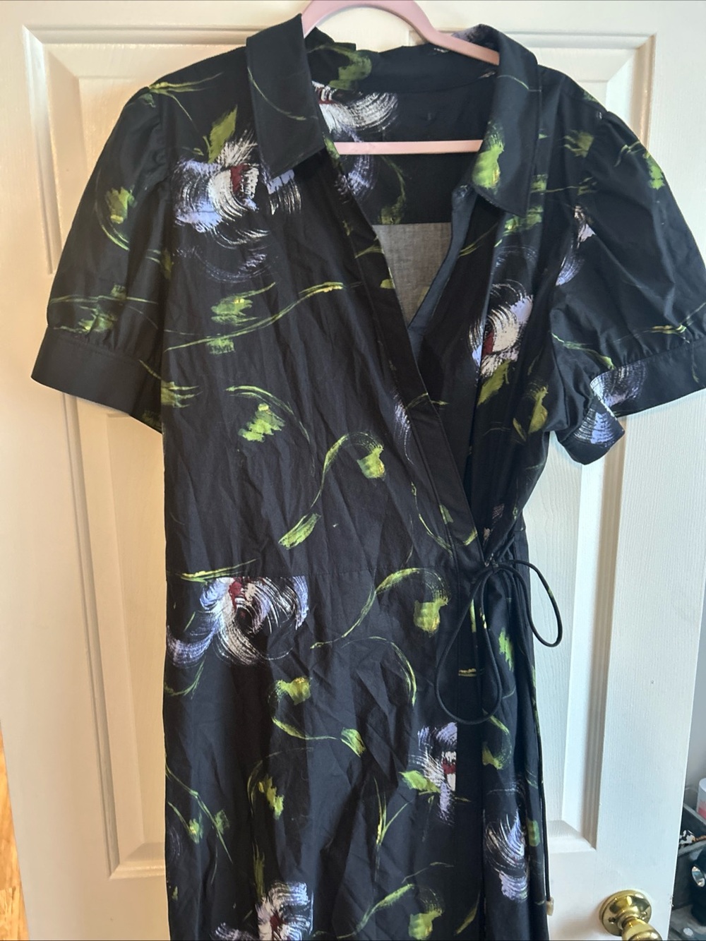 Women’s Black Floral Wrap Maxi Dress